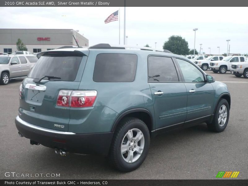 Silver Green Metallic / Ebony 2010 GMC Acadia SLE AWD