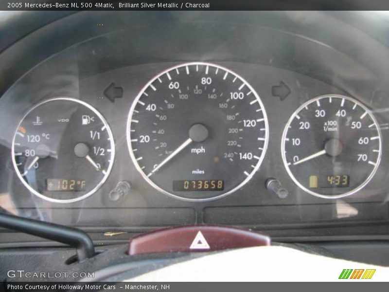 Brilliant Silver Metallic / Charcoal 2005 Mercedes-Benz ML 500 4Matic
