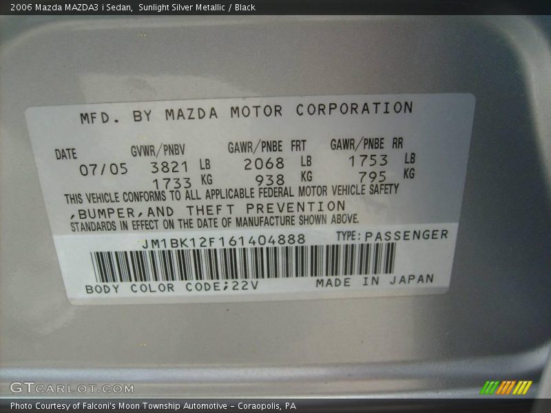 Sunlight Silver Metallic / Black 2006 Mazda MAZDA3 i Sedan