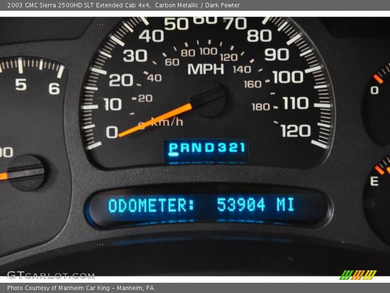 Carbon Metallic / Dark Pewter 2003 GMC Sierra 2500HD SLT Extended Cab 4x4