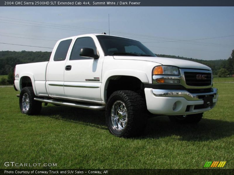 Summit White / Dark Pewter 2004 GMC Sierra 2500HD SLT Extended Cab 4x4
