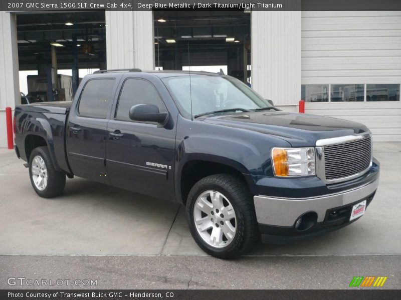 Deep Blue Metallic / Dark Titanium/Light Titanium 2007 GMC Sierra 1500 SLT Crew Cab 4x4