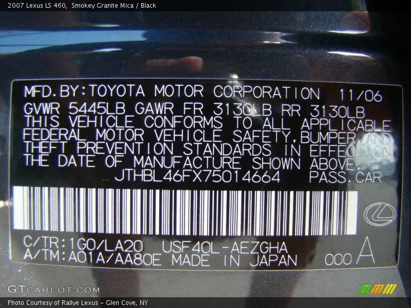 Smokey Granite Mica / Black 2007 Lexus LS 460