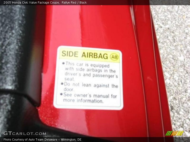 Rallye Red / Black 2005 Honda Civic Value Package Coupe
