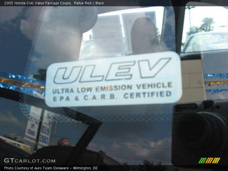 Rallye Red / Black 2005 Honda Civic Value Package Coupe