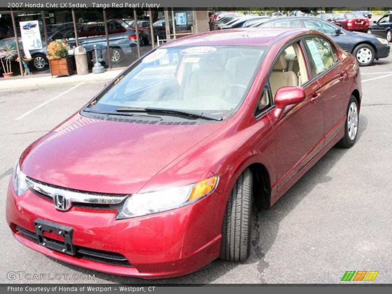 Tango Red Pearl / Ivory 2007 Honda Civic LX Sedan