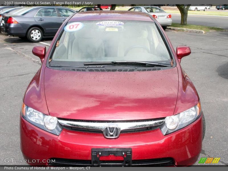 Tango Red Pearl / Ivory 2007 Honda Civic LX Sedan