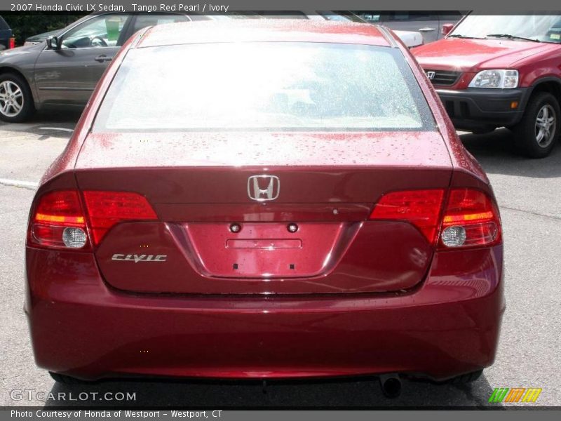 Tango Red Pearl / Ivory 2007 Honda Civic LX Sedan