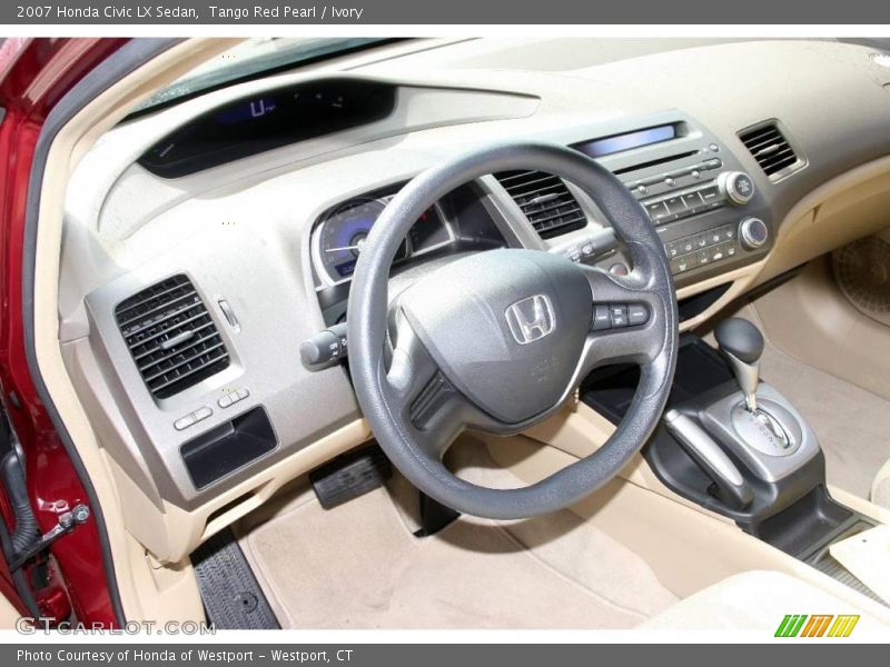 Tango Red Pearl / Ivory 2007 Honda Civic LX Sedan