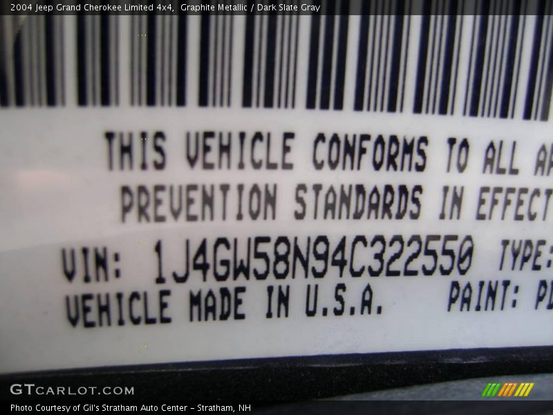 Graphite Metallic / Dark Slate Gray 2004 Jeep Grand Cherokee Limited 4x4