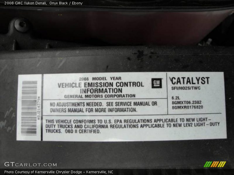 Onyx Black / Ebony 2008 GMC Yukon Denali