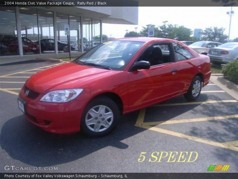 Rally Red / Black 2004 Honda Civic Value Package Coupe