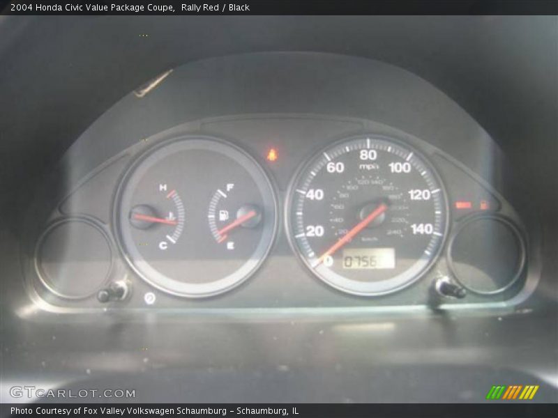 Rally Red / Black 2004 Honda Civic Value Package Coupe