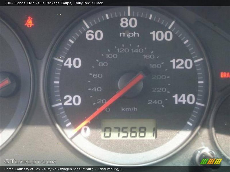 Rally Red / Black 2004 Honda Civic Value Package Coupe