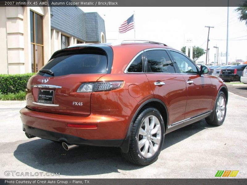 Autumn Copper Metallic / Brick/Black 2007 Infiniti FX 45 AWD