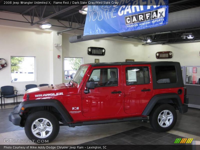 Flame Red / Dark Slate Gray/Med Slate Gray 2008 Jeep Wrangler Unlimited X