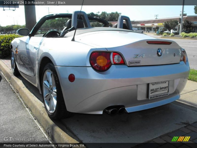 Silver / Black 2003 BMW Z4 3.0i Roadster