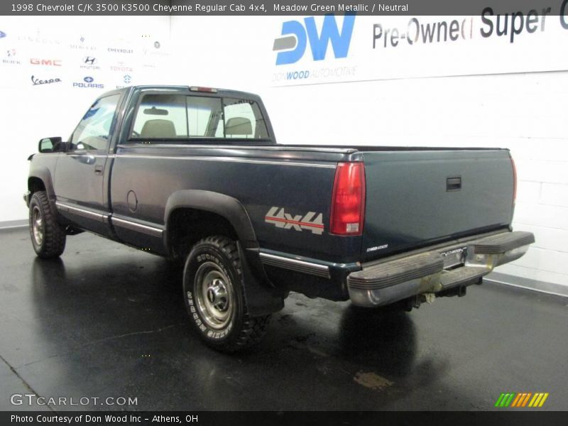 Meadow Green Metallic / Neutral 1998 Chevrolet C/K 3500 K3500 Cheyenne Regular Cab 4x4
