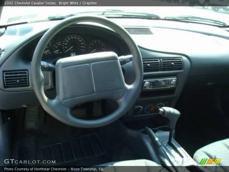 Bright White / Graphite 2002 Chevrolet Cavalier Sedan