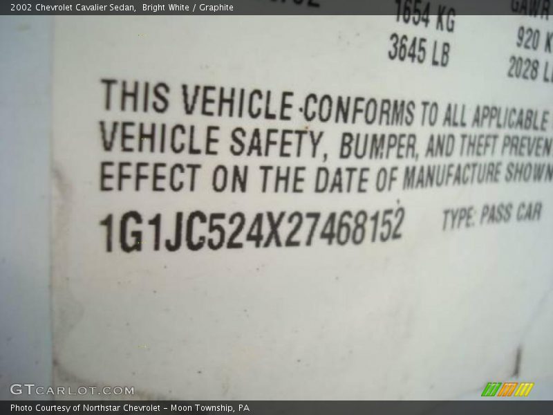 Bright White / Graphite 2002 Chevrolet Cavalier Sedan