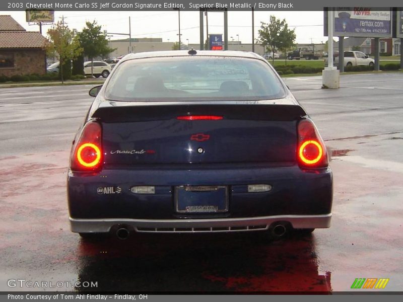 Superior Blue Metallic / Ebony Black 2003 Chevrolet Monte Carlo SS Jeff Gordon Signature Edition