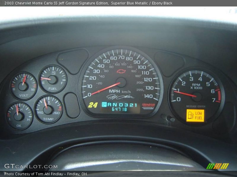 Superior Blue Metallic / Ebony Black 2003 Chevrolet Monte Carlo SS Jeff Gordon Signature Edition