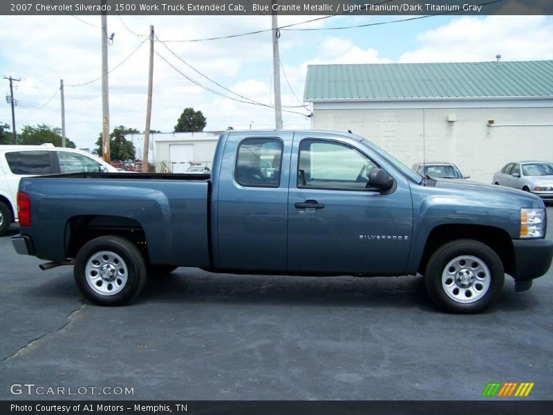 Blue Granite Metallic / Light Titanium/Dark Titanium Gray 2007 Chevrolet Silverado 1500 Work Truck Extended Cab