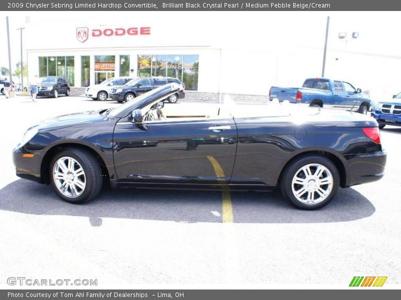 Brilliant Black Crystal Pearl / Medium Pebble Beige/Cream 2009 Chrysler Sebring Limited Hardtop Convertible