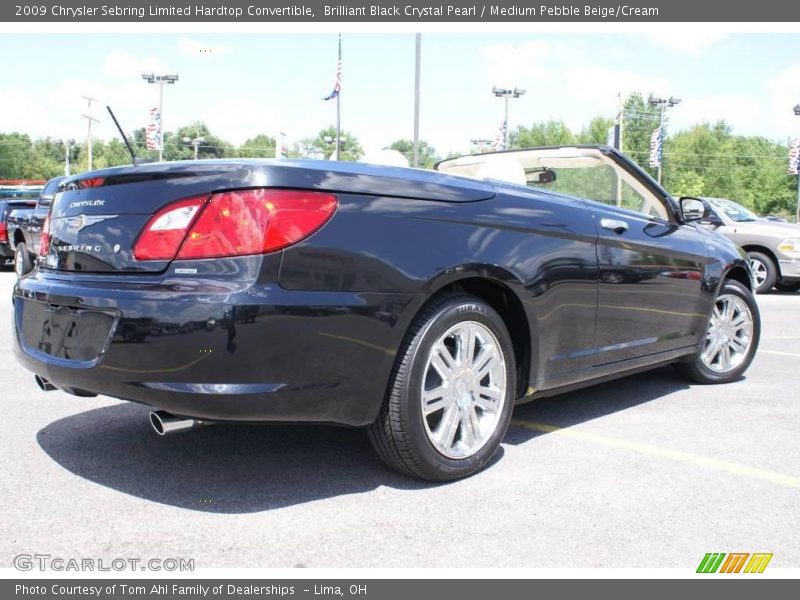Brilliant Black Crystal Pearl / Medium Pebble Beige/Cream 2009 Chrysler Sebring Limited Hardtop Convertible