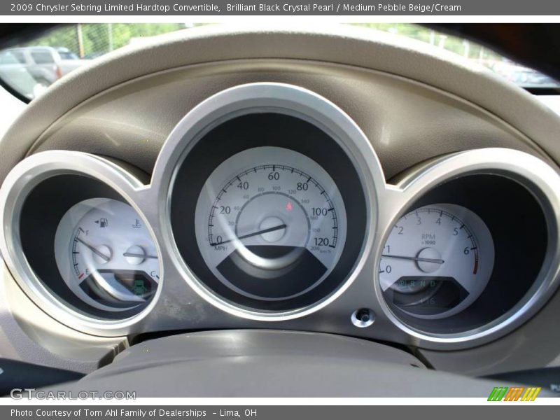 Brilliant Black Crystal Pearl / Medium Pebble Beige/Cream 2009 Chrysler Sebring Limited Hardtop Convertible
