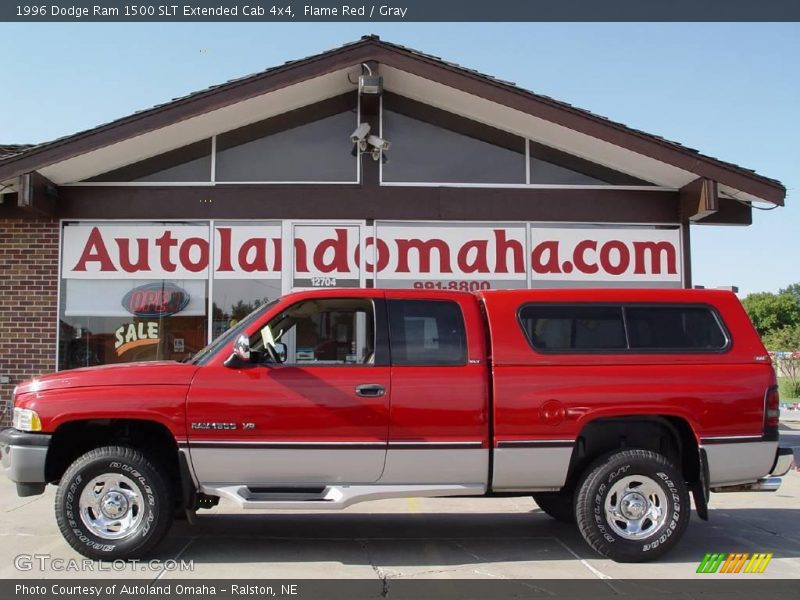 Flame Red / Gray 1996 Dodge Ram 1500 SLT Extended Cab 4x4