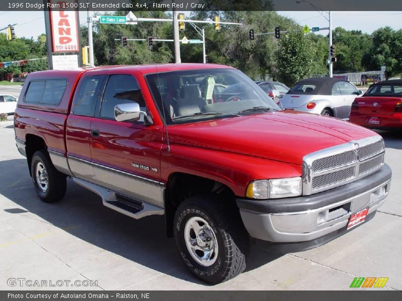 Flame Red / Gray 1996 Dodge Ram 1500 SLT Extended Cab 4x4