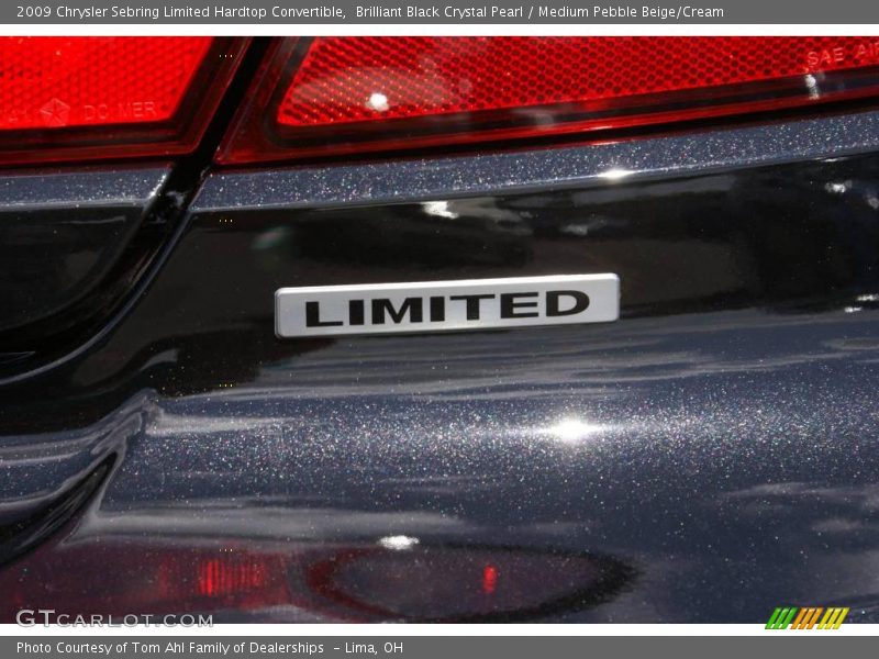 Brilliant Black Crystal Pearl / Medium Pebble Beige/Cream 2009 Chrysler Sebring Limited Hardtop Convertible
