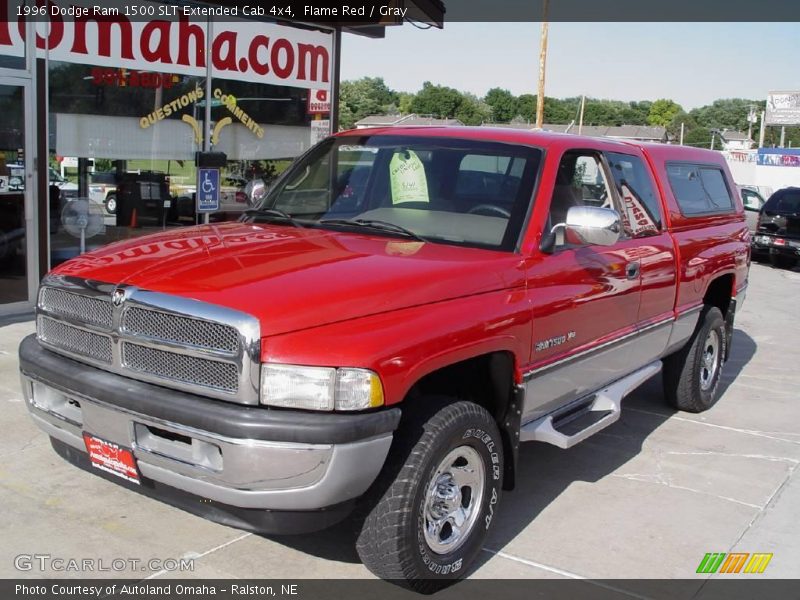 Flame Red / Gray 1996 Dodge Ram 1500 SLT Extended Cab 4x4