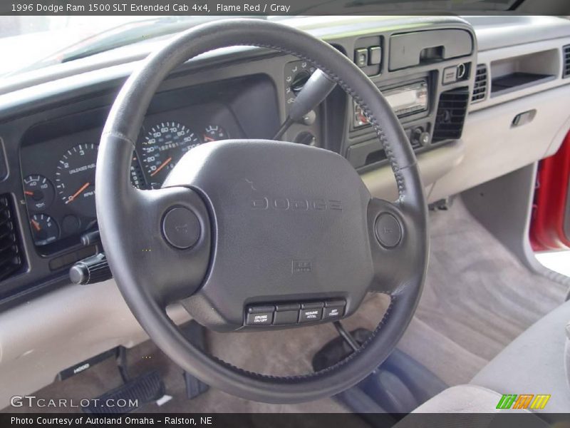 Flame Red / Gray 1996 Dodge Ram 1500 SLT Extended Cab 4x4