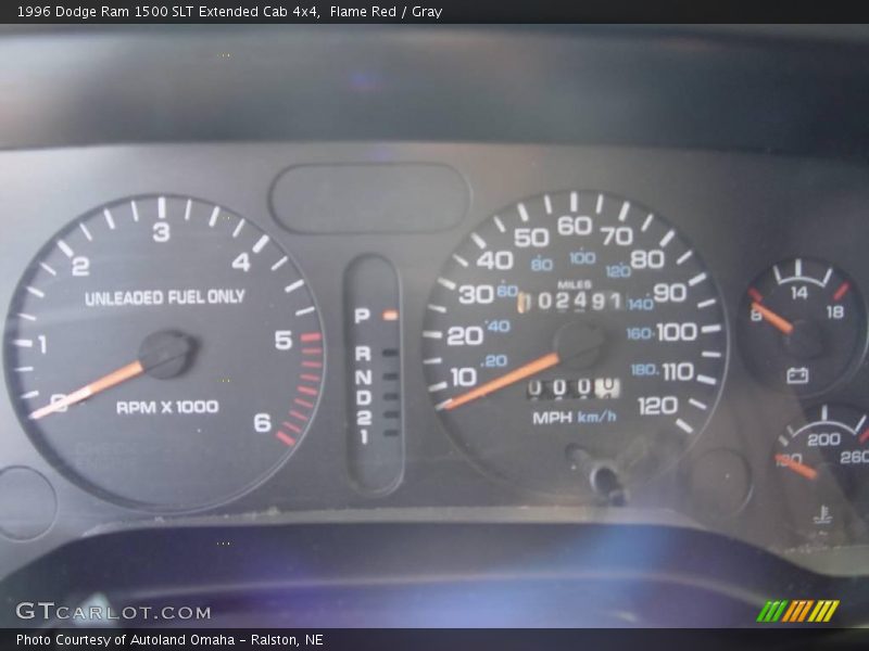 Flame Red / Gray 1996 Dodge Ram 1500 SLT Extended Cab 4x4