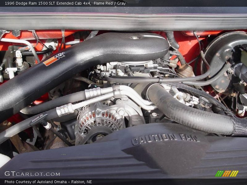 Flame Red / Gray 1996 Dodge Ram 1500 SLT Extended Cab 4x4