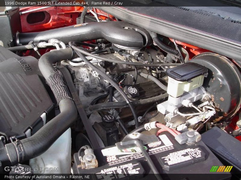 Flame Red / Gray 1996 Dodge Ram 1500 SLT Extended Cab 4x4