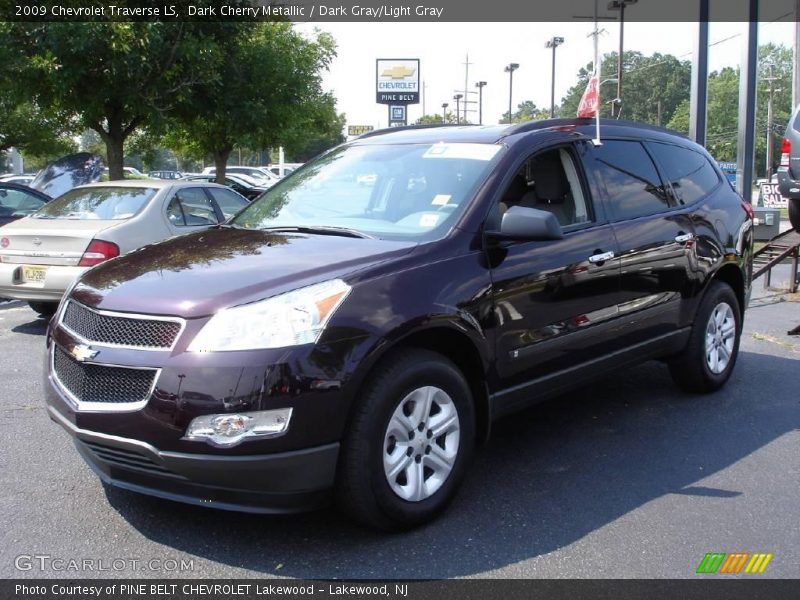 Dark Cherry Metallic / Dark Gray/Light Gray 2009 Chevrolet Traverse LS