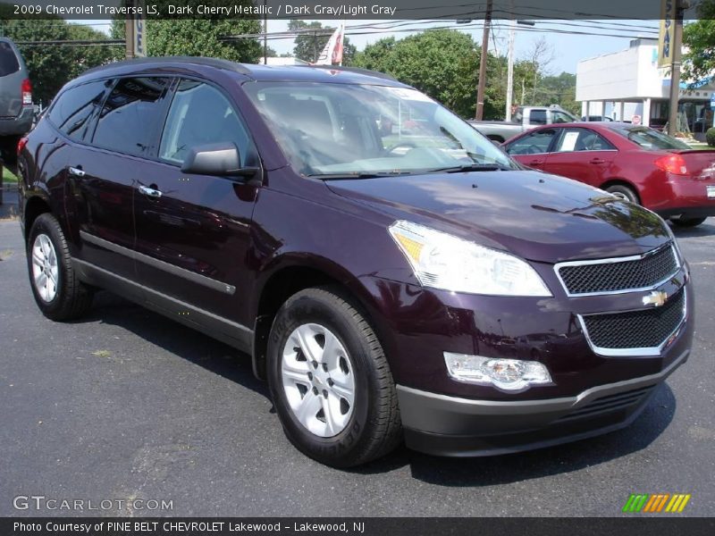 Dark Cherry Metallic / Dark Gray/Light Gray 2009 Chevrolet Traverse LS