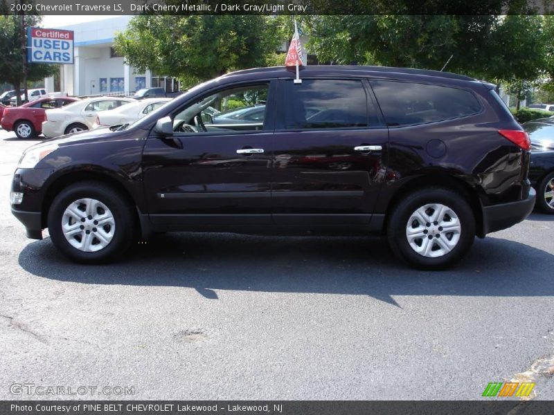 Dark Cherry Metallic / Dark Gray/Light Gray 2009 Chevrolet Traverse LS