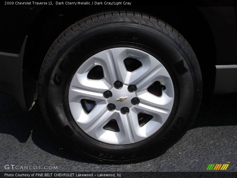 Dark Cherry Metallic / Dark Gray/Light Gray 2009 Chevrolet Traverse LS