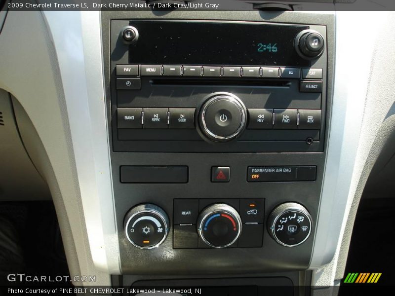 Dark Cherry Metallic / Dark Gray/Light Gray 2009 Chevrolet Traverse LS