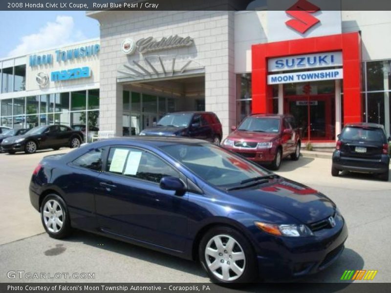Royal Blue Pearl / Gray 2008 Honda Civic LX Coupe