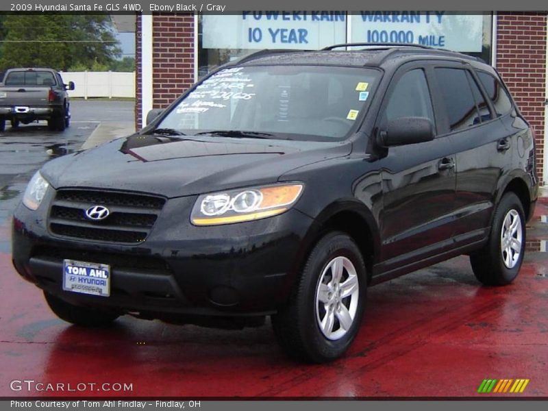 Ebony Black / Gray 2009 Hyundai Santa Fe GLS 4WD