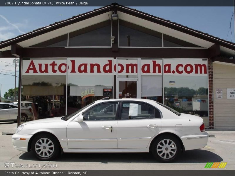 White Pearl / Beige 2002 Hyundai Sonata LX V6