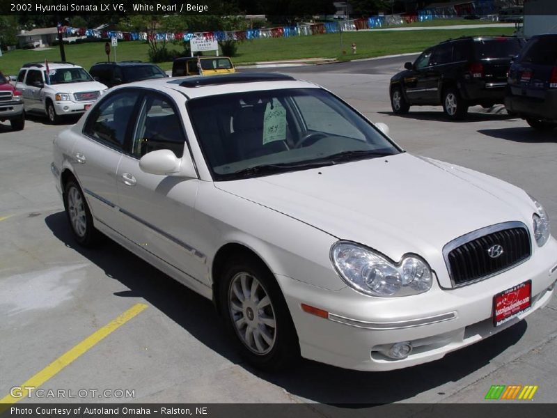 White Pearl / Beige 2002 Hyundai Sonata LX V6