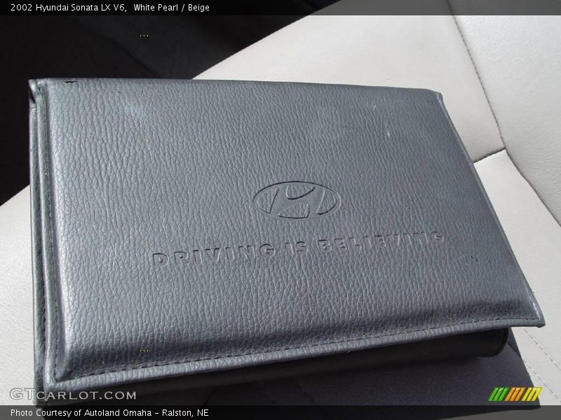 White Pearl / Beige 2002 Hyundai Sonata LX V6