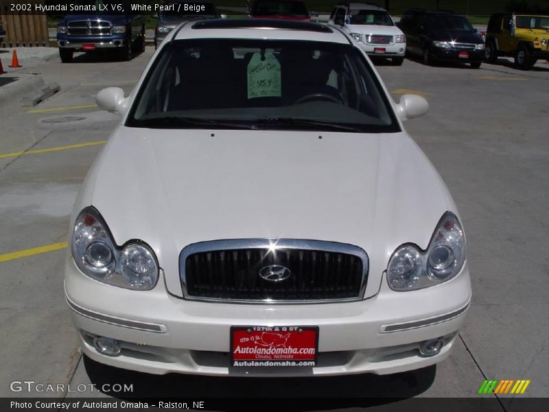 White Pearl / Beige 2002 Hyundai Sonata LX V6
