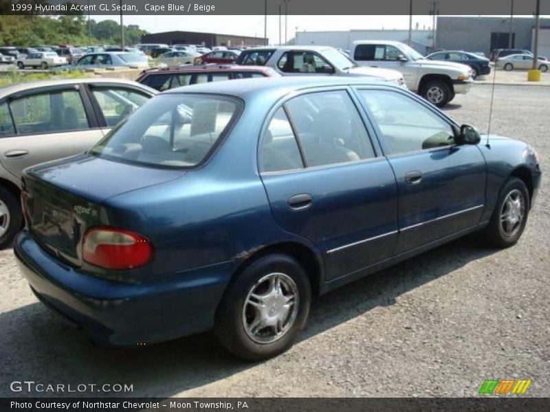 Cape Blue / Beige 1999 Hyundai Accent GL Sedan